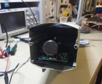 Assembled camera. The battery is mounted in the back.